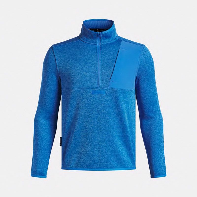 Blue Atlantis Under Armour Kids' UA Drive Hybrid Storm Fleece Half Zip From O'Neills.