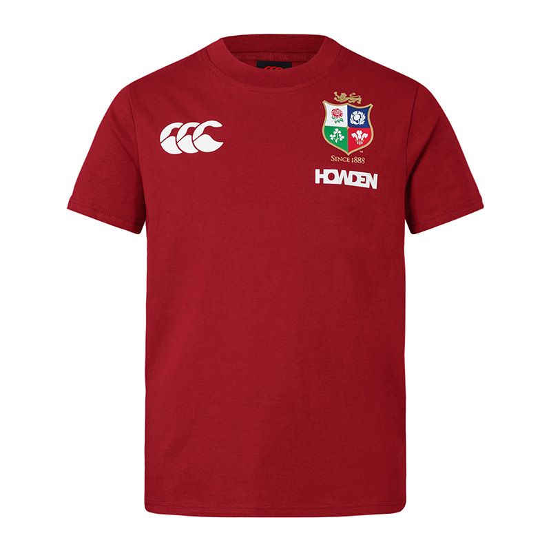 Red Canterbury Kids' British & Irish Lions 24/25 Cotton Jersey T-Shirt from O'Neills