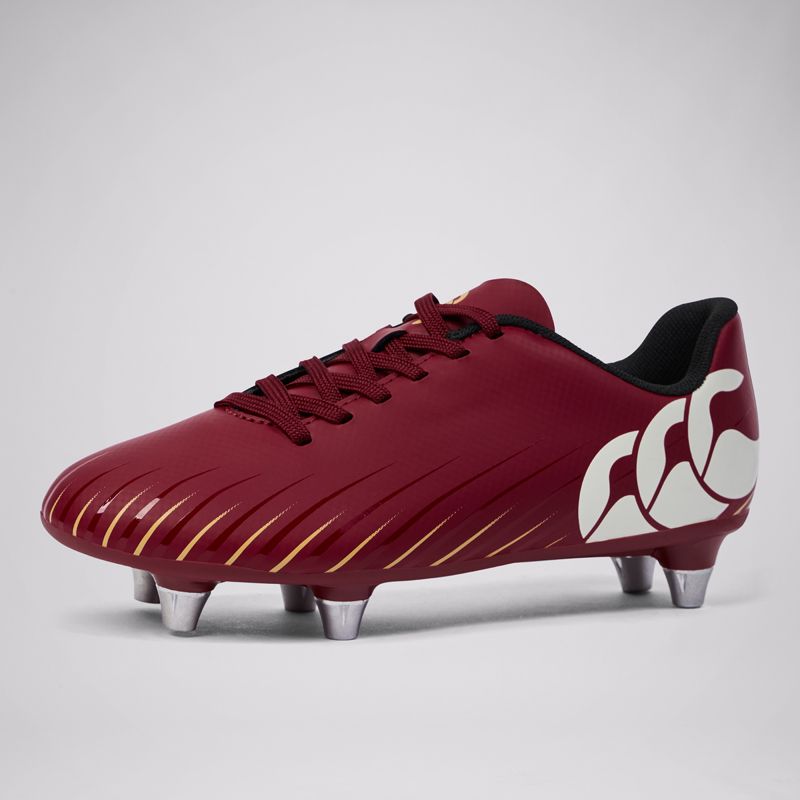 Red and White Canterbury Kids' Speed Falcon SG Boots from O'Neills