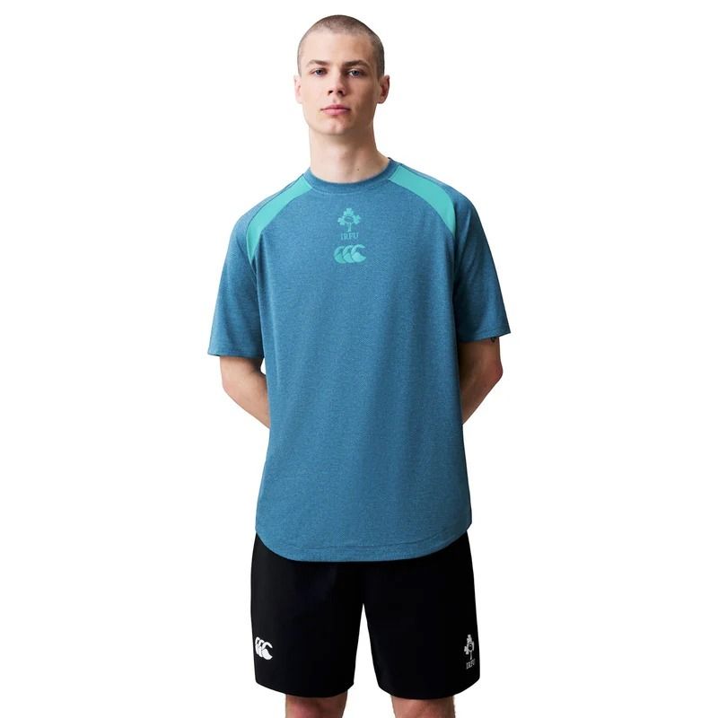 Men's Blue Canterbury Ireland Rugby IRFU 2026/27 Elite Training T-Shirt from O'Neills.