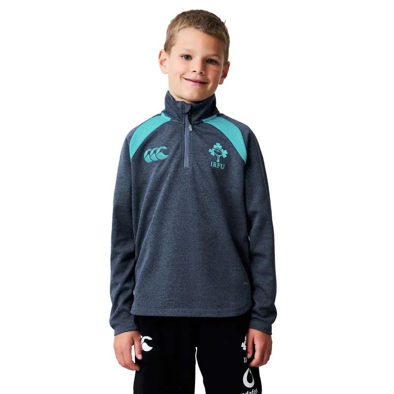 Kids' Navy Canterbury Ireland Rugby IRFU 2026/27 Elite First Layer Half Zip Top from O'Neills.