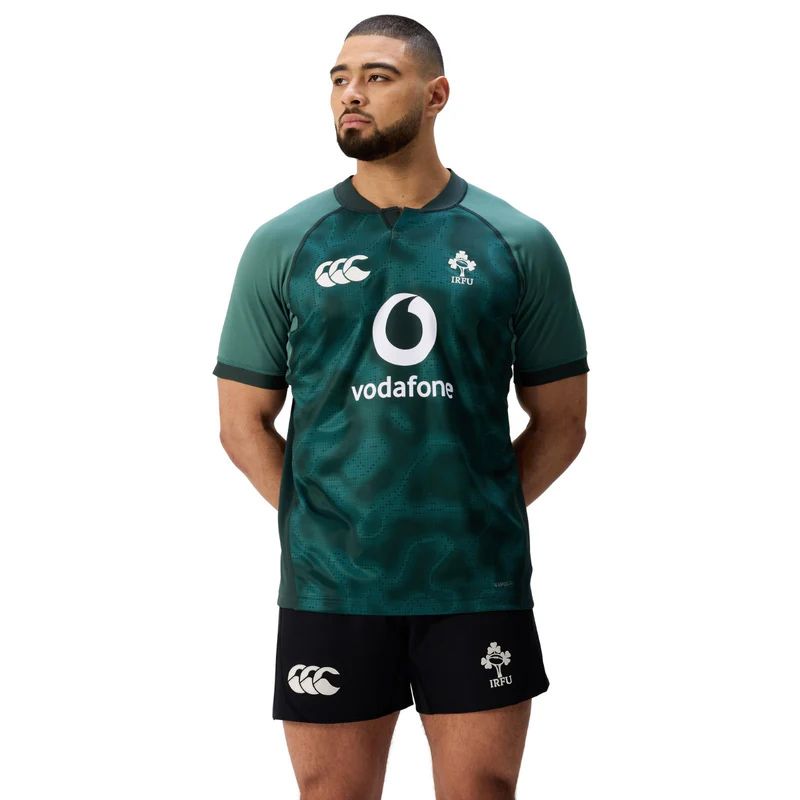 Men's Green Canterbury Ireland Rugby IRFU 2025/26 Training Pro Jersey from O'Neills.