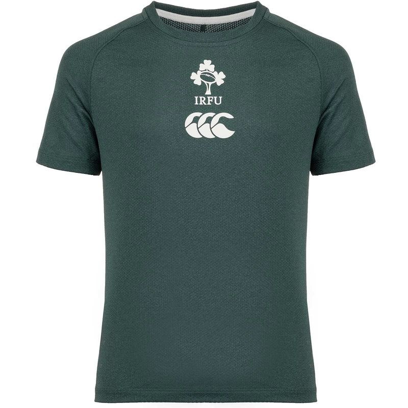 Kids' Green Canterbury Ireland Rugby IRFU 2025/26 Elite Training T-Shirt from O'Neills.