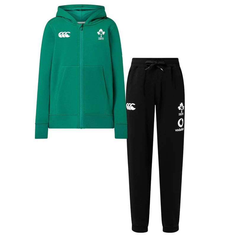 Kids' Green and Black Canterbury Ireland Rugby IRFU 2026/27 Tracksuit from O'Neills.