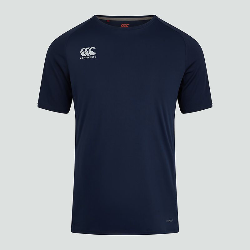 Navy Canterbury men's short sleeve t-shirt with white CCC logo on right chest from O'Neills.