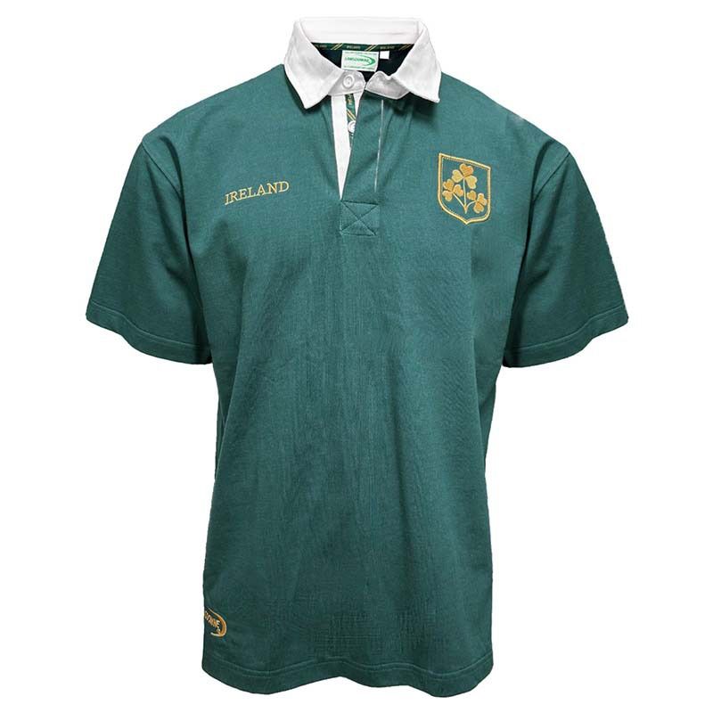 Men's Green Lansdowne Ireland Rugby Shamrock Performance Jersey from O'Neills.