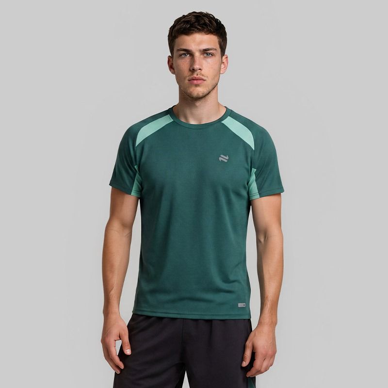 Bottle O’Neills Men’s Raptor T-Shirt with short sleeves and contrast pinhole texture panels