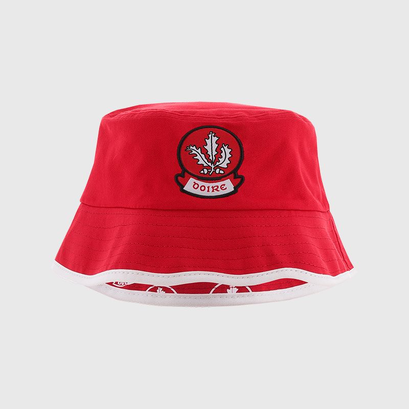 Red / White Derry GAA Kids' Reagan Reversible Bucket Hat from O’Neills Sportswear