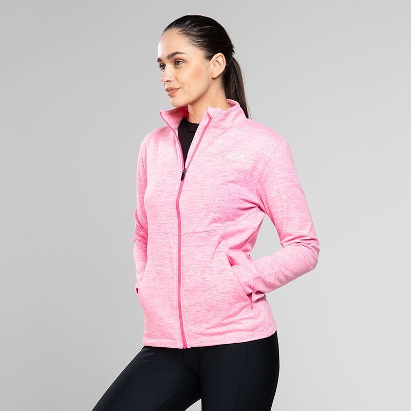 Pink Women’s full zip fleece with shaped waist and zip pockets by O’Neills.
