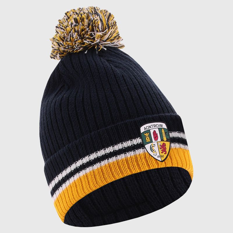 Navy Antrim GAA Renew Bobble Hat with county crest by O’Neills..