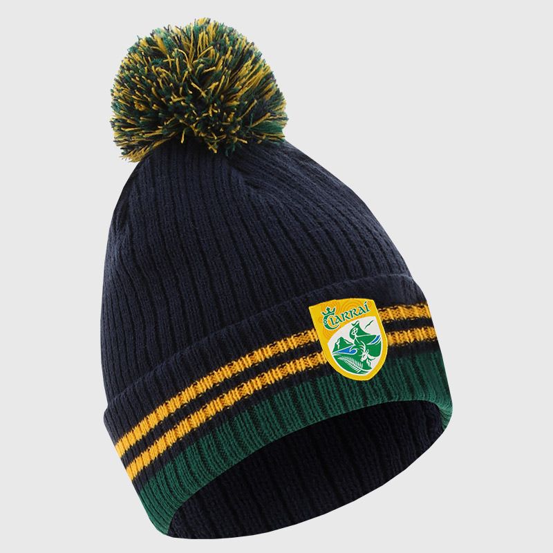 Navy Kerry GAA Renew Bobble Hat with county crest by O’Neills.
