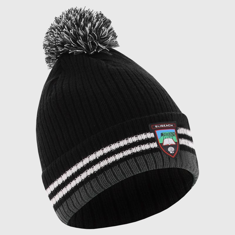 Black Sligo GAA Renew Bobble Hat with county crest by O’Neills..