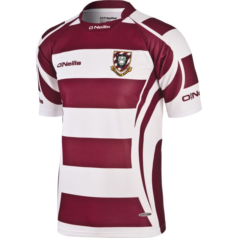 maroon and white jersey