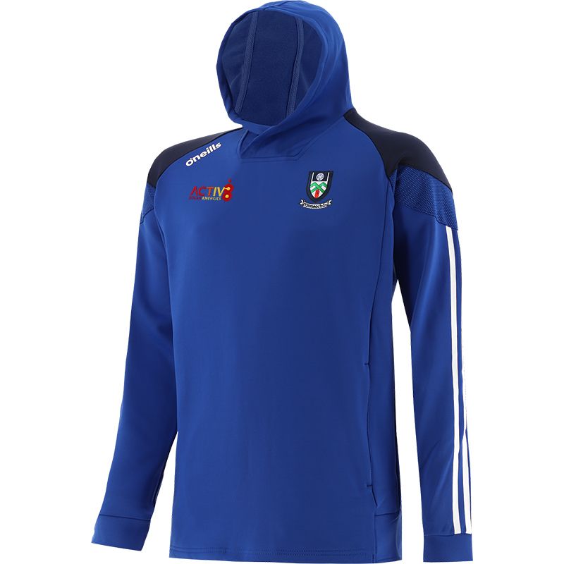 Royal Monaghan GAA Kids’ Rockway pullover hoodie with zip pockets by O’Neills.