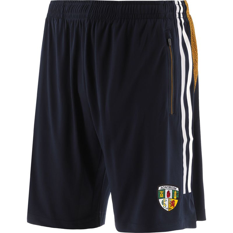 Marine Men's Antrim GAA training shorts with zip pockets by O’Neills.