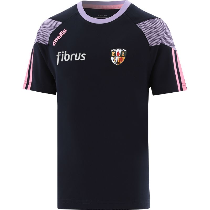 Marine Kids' Antrim GAA T-Shirt with county crest and stripes on the sleeves by O’Neills. 