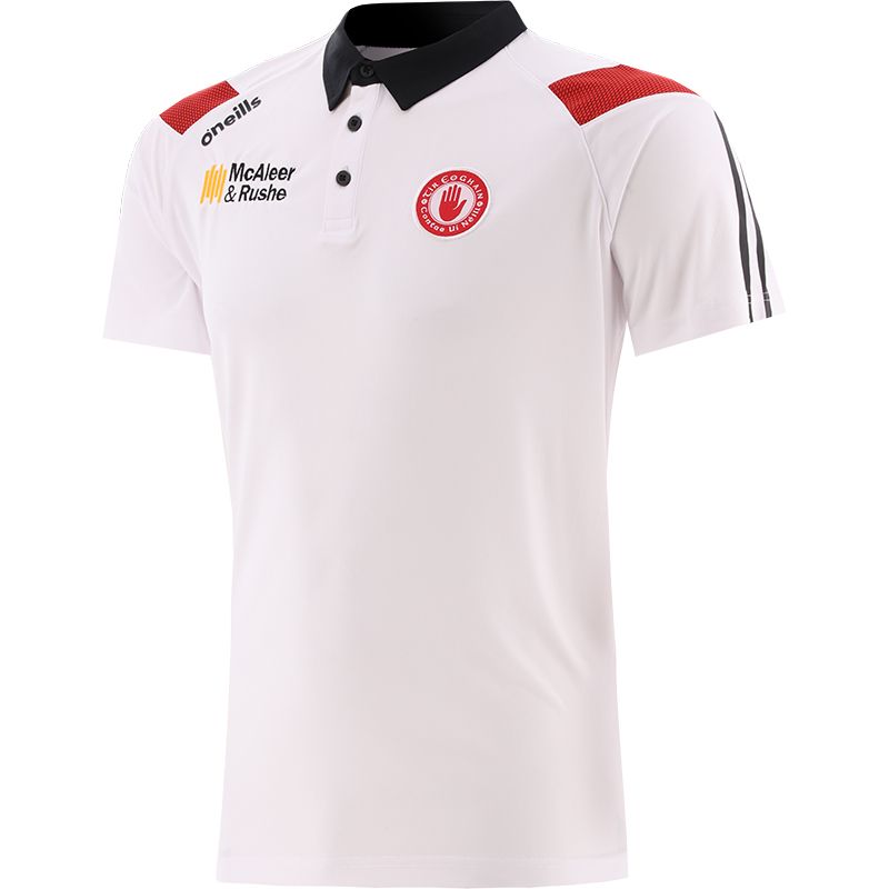 White Men’s Tyrone GAA Polo Shirt with County Crest by O’Neills.