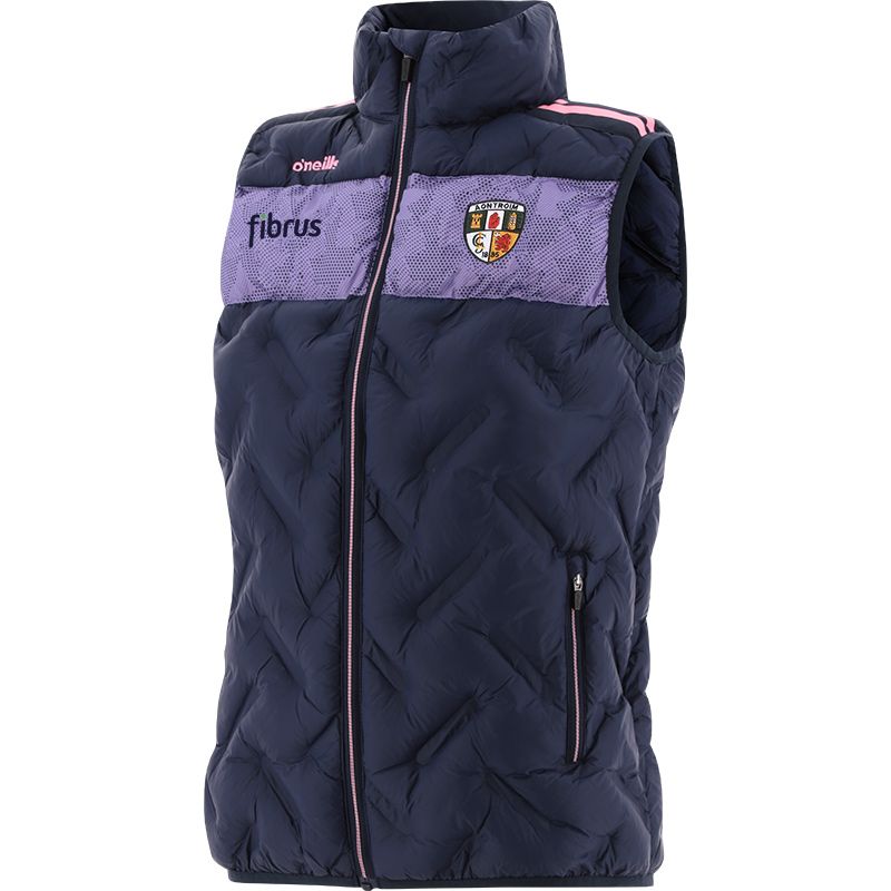Marine Women's Antrim GAA Rockway Padded Gilet with Hood and Zip Pockets by Oâ€™Neills.

