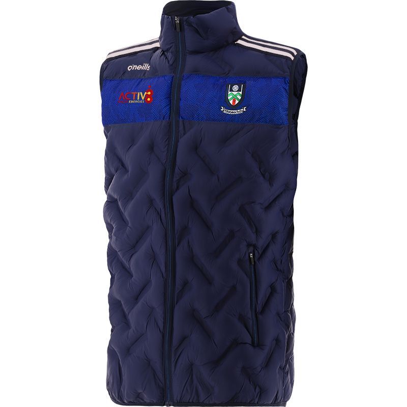 Marine Kids' Monaghan GAA Dolmen Padded Gilet with Hood and Zip Pockets by O’Neills.