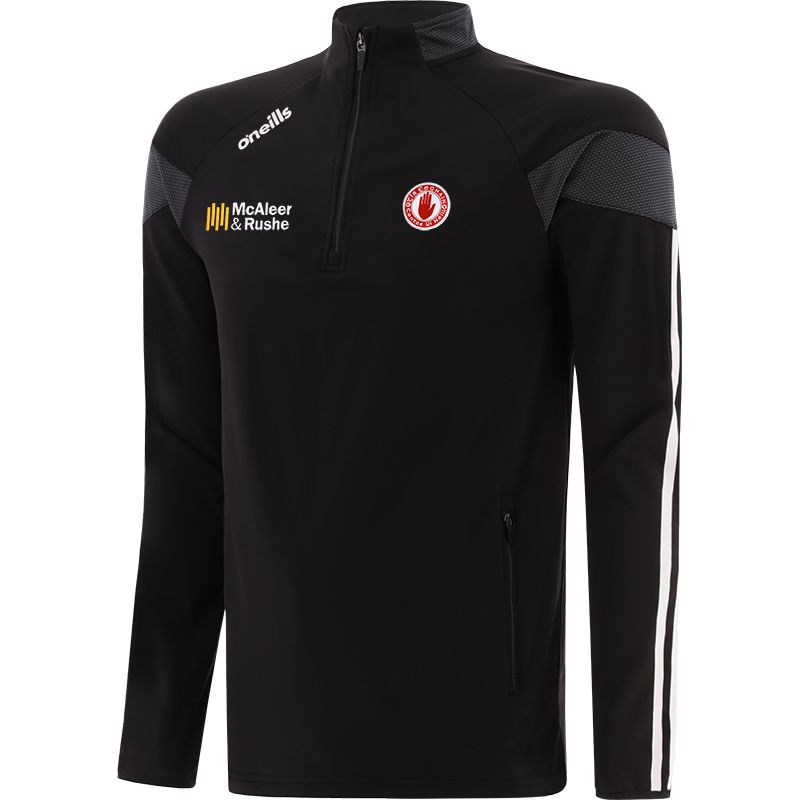 Black Men's Tyrone GAA Rockway Half Zip Top with zip pockets by O’Neills.