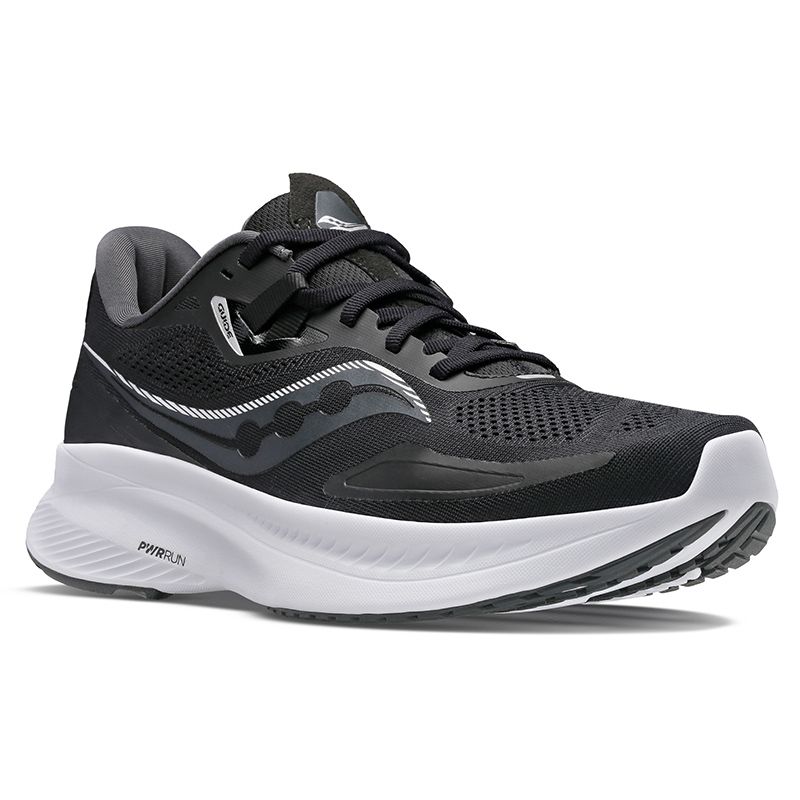 Black and White Women's Saucony Guide 15 Running Shoes