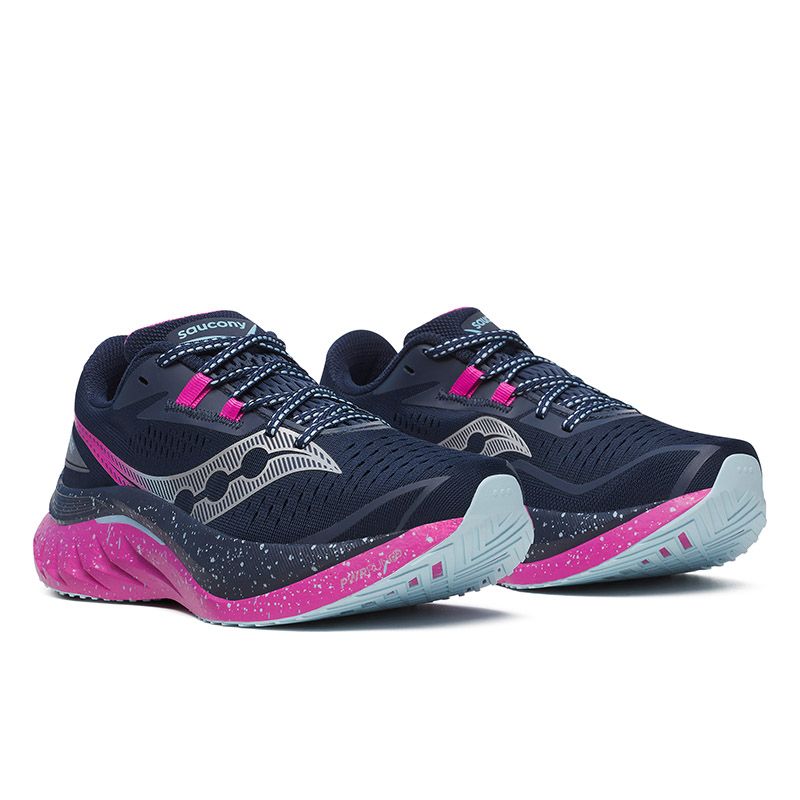 Navy and Pink Women's Saucony Endorphin Speed 4 Running Shoe from O'Neills