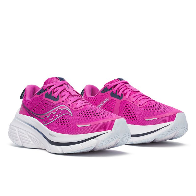 Pink and Navy Women's Saucony Guide 18 Running Shoe from O'Neills