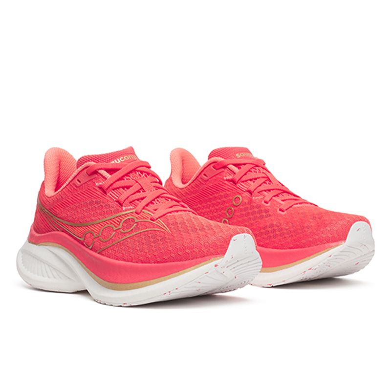 Women's coral Saucony running shoes from O'Neills.