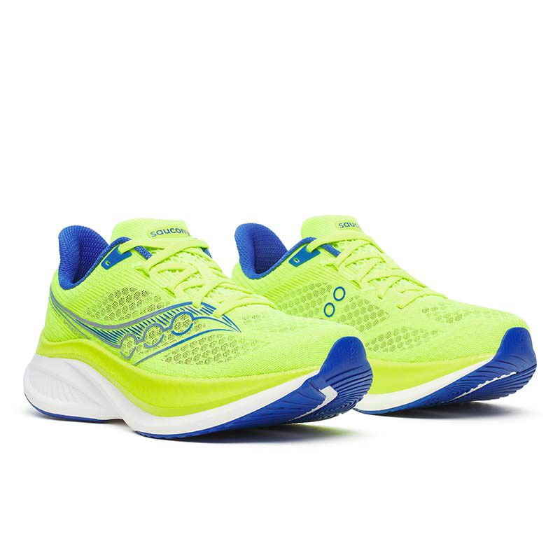 Yellow blue and white Saucony Men's Speed 5 Running Shoes from O'Neills