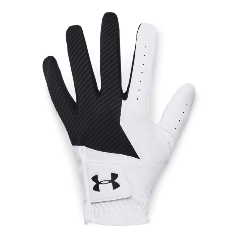 white and black Under Armour men's golfing glove, lightweight with a textured palm for enhanced grip from O'Neills