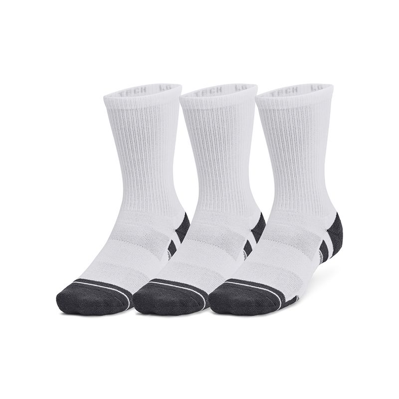 White Under Armour UA Performance Tech 3-Pack Crew Socks from O'Neill's.