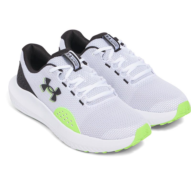 White black and green Under Armour Men's Surge 4 Running Shoes from O'Neills
