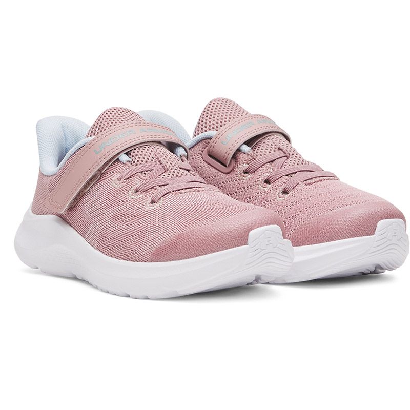 Pink and White Under Armour Kids' UA Pursuit 4 Big Logo AC Junior Running Shoes from O'Neills