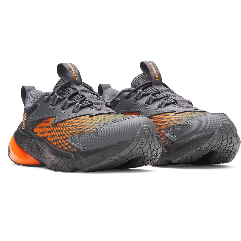 Grey and Orange Under Armour Kids' UA Scramjet 7 Junior Running Shoes from O'Neills