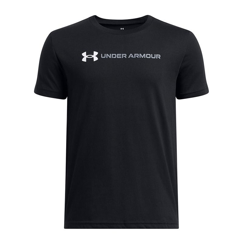 Kids' Black Under Armour UA Logo Wordmark T-Shirt from O'Neills.
