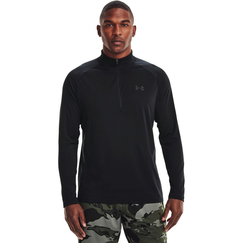 Black Under Armour men's half zip top with UA logo from O'Neills.