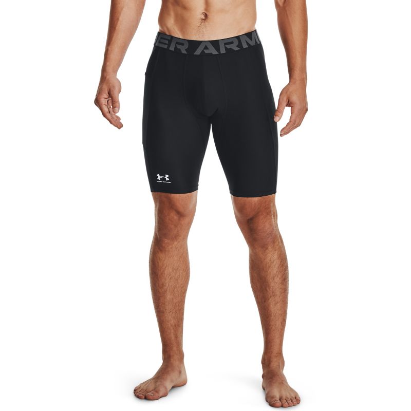 Men's Black Under Armour HeatGear® Pocket Long Shorts, with mesh panels from O'Neills.