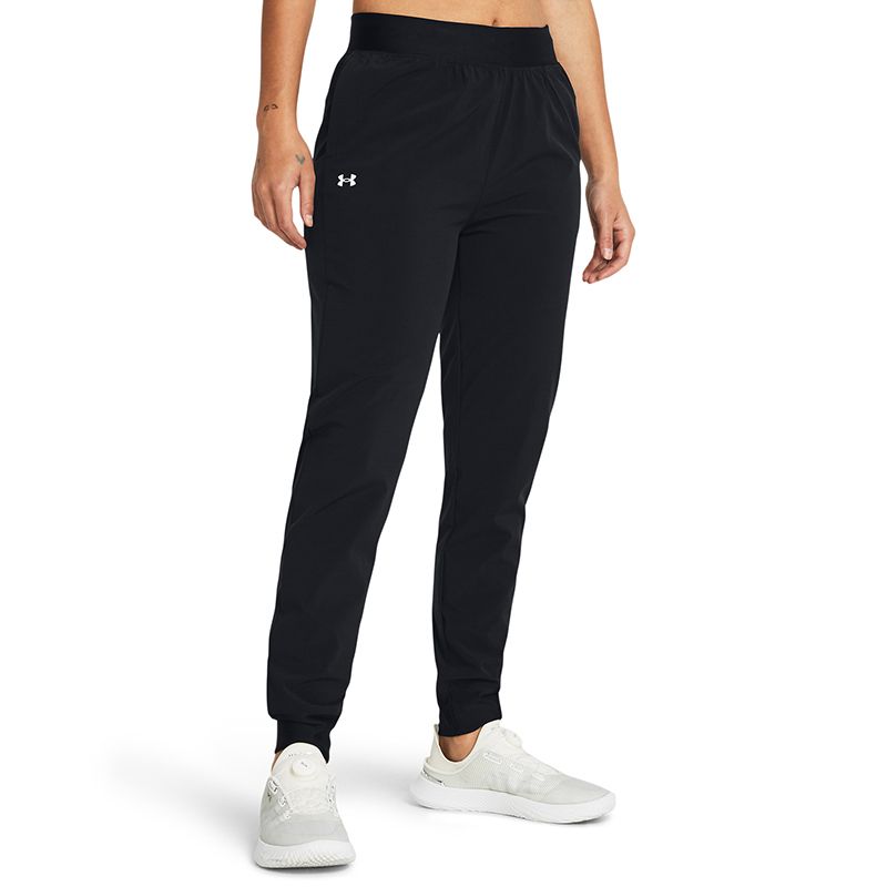 Black Under Armour Women's UA Rival High-Rise Woven Pants from O'Neills.