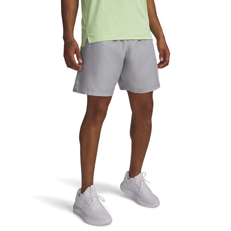 Men's Grey Under Armour UA Woven Wordmark Shorts from O'Neills.
