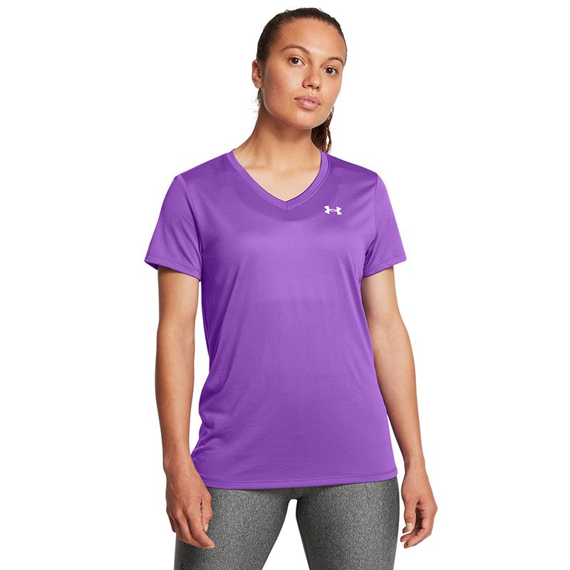 Purple Under Armour Women's UA Tech™  V-Neck Short Sleeve from O'Neills.