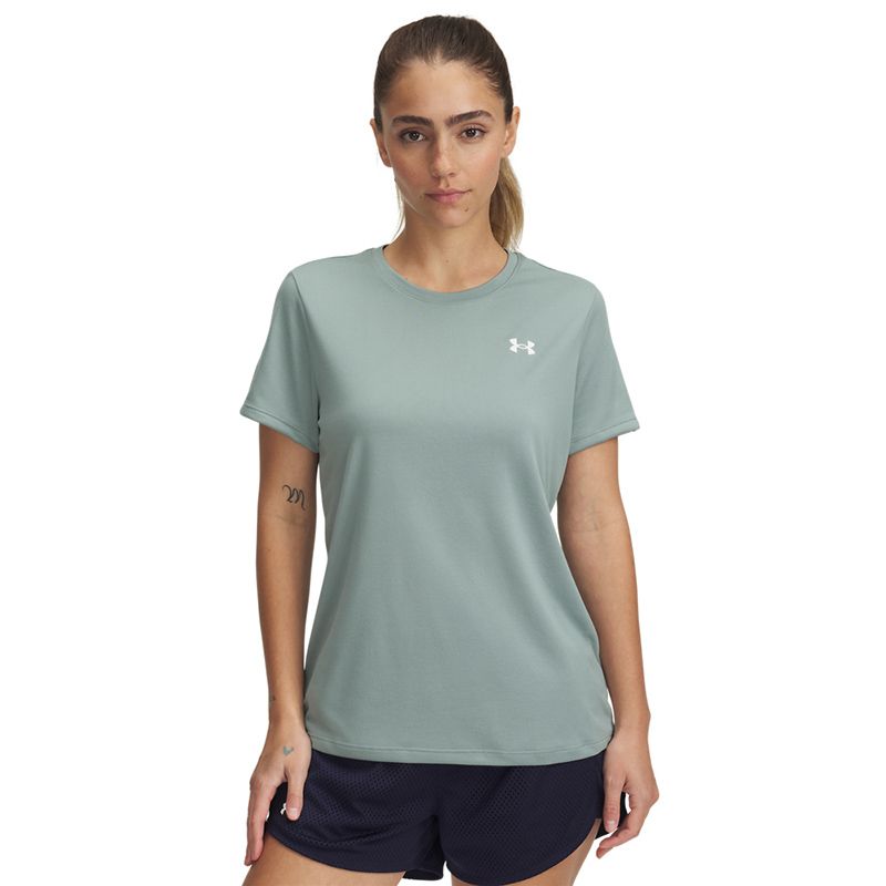 Women's green Under Armour crew neck t-shirt from O'Neills.