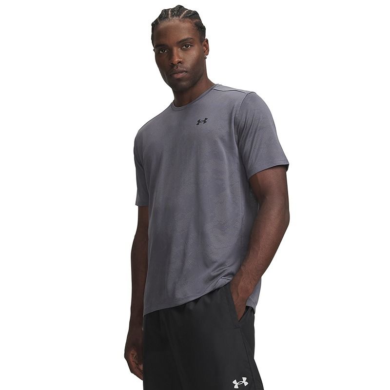 Men's Grey Under Armour UA Tech™ Vent Jacquard T-Shirt from O'Neills.