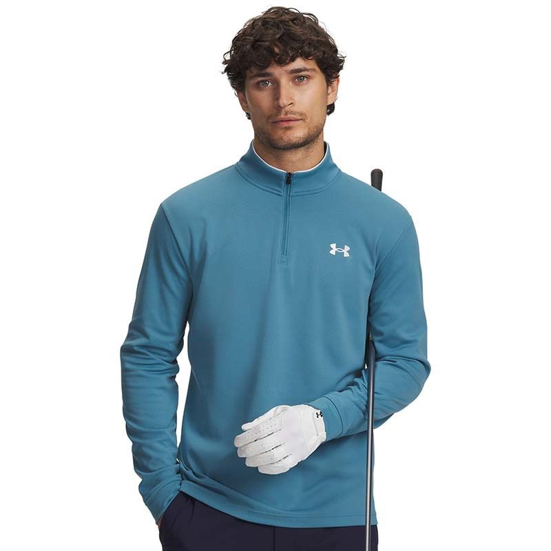 Men's Under Armour Matchplay 1/4 Zip Top Blue / White From O'Neills