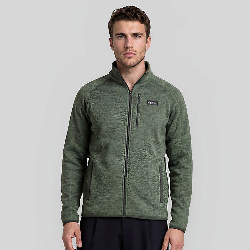 Green O’Neills Men’s Santiago Full Zip Fleece Jacket with chest zip pocket