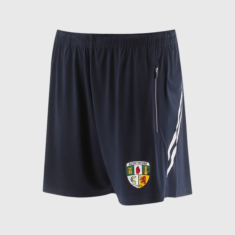 O’Neills Antrim GAA Sedona Shorts Navy / Pink with official crest