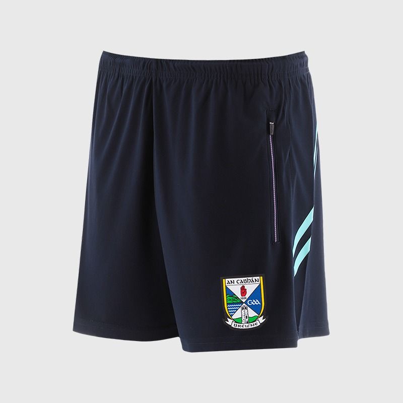 O’Neills Cavan GAA Sedona Shorts Navy / Green with official crest