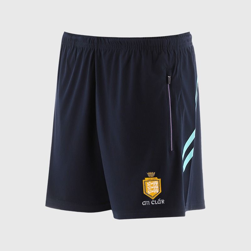 O’Neills Clare GAA Sedona Shorts Navy / Green with official crest