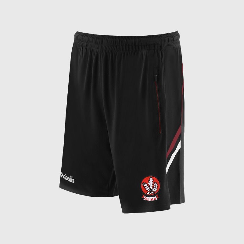 O’Neills Derry GAA Sedona Shorts Black / Red with official crest