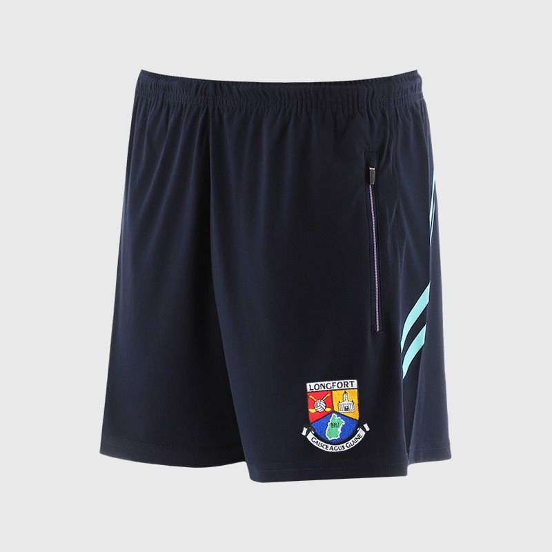 O’Neills Longford GAA Sedona Shorts Navy / Green with official crest