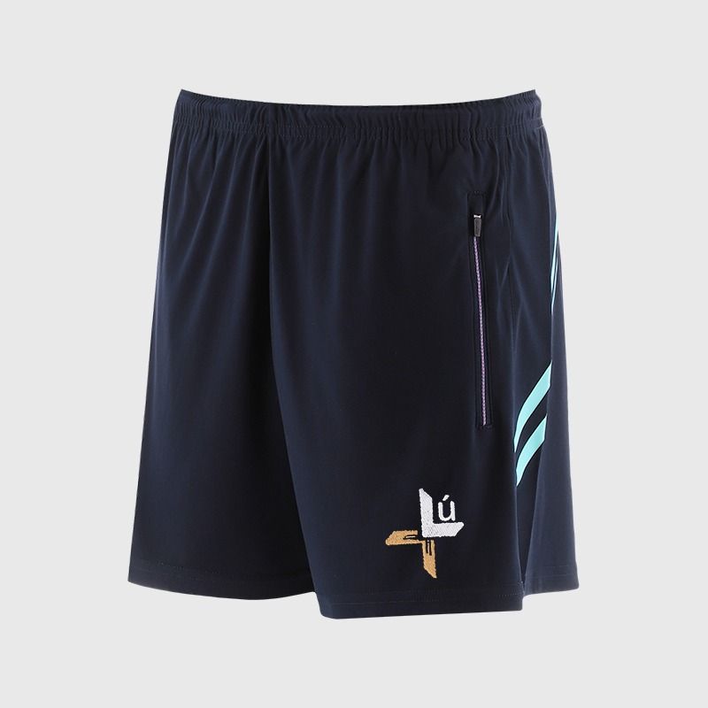 O’Neills Louth GAA Sedona Shorts Navy / Green with official crest